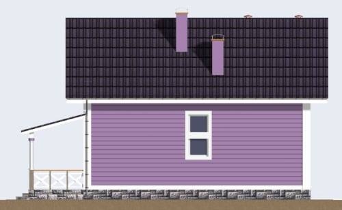 The stock project of an attic house with three bedrooms, Country house Lilac Rear facade
