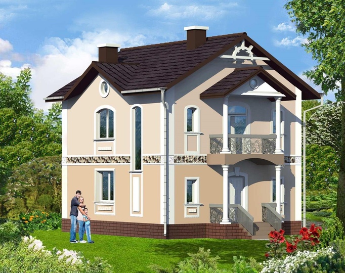 Nowy projekt dwupiętrowego domu - Osokor  Główna fasada