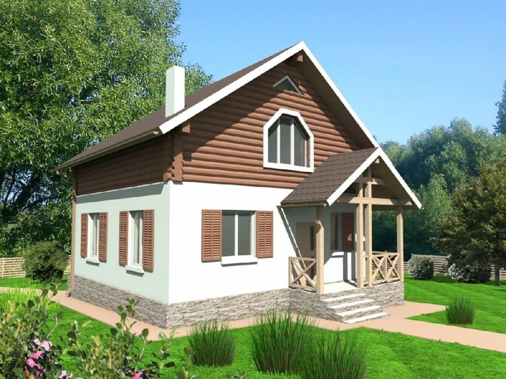 Проект каркасного будинку - Ракіта 110 м2 Головний фасад