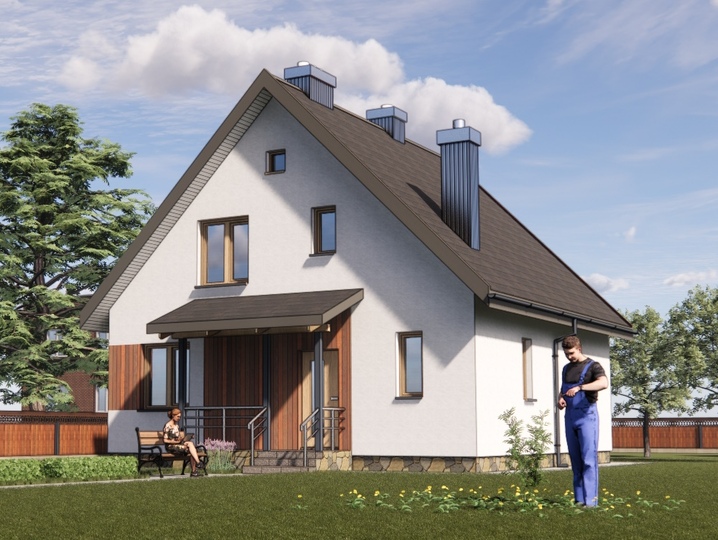 projekt domu 112 m2, Vova 4 Główna fasada