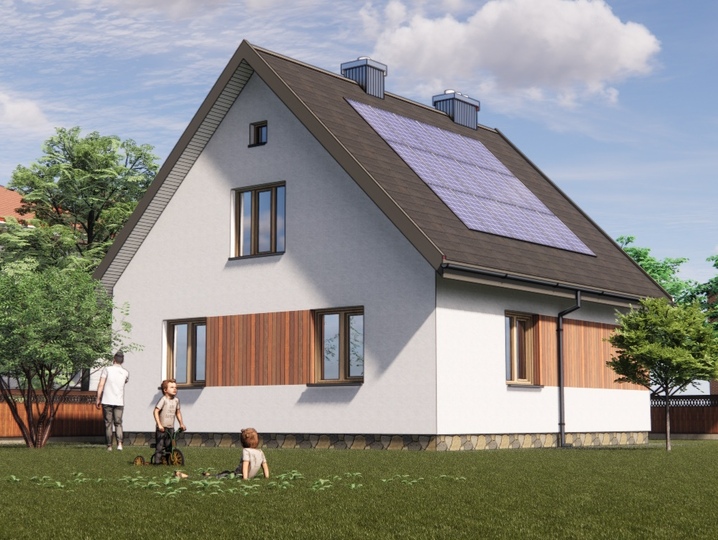 projekt domu 112 m2, Vova 4 Tylna fasada