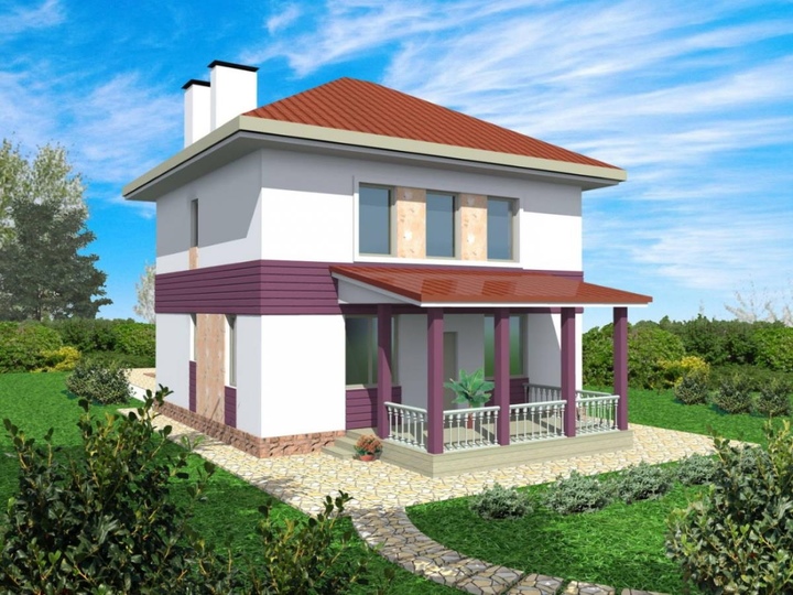 Stock home plan - Bucha 113 sq.m Rear facade