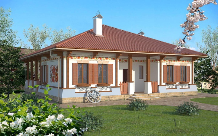 Stock house plan - Orange 122 sq.m Main facade
