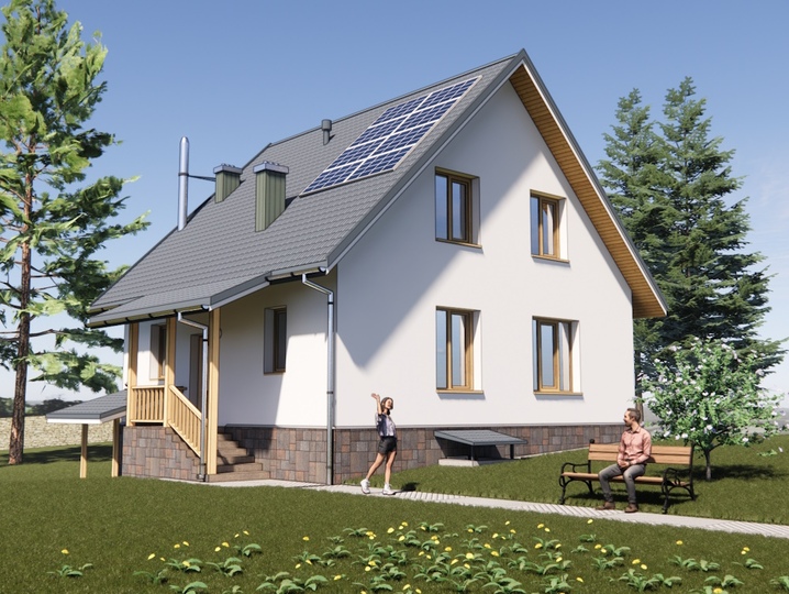 проект дома 120 м2 Паша 6 Главный фасад