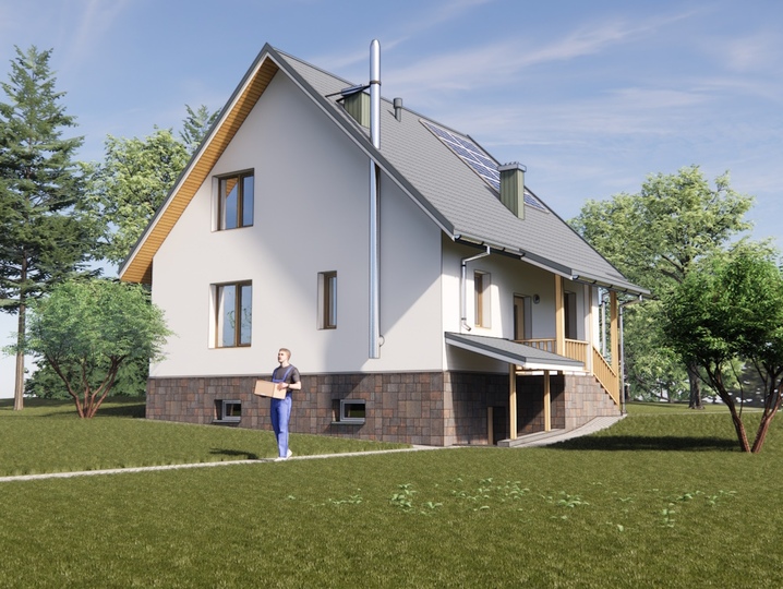 проект дома 120 м2 Паша 6 Задний фасад