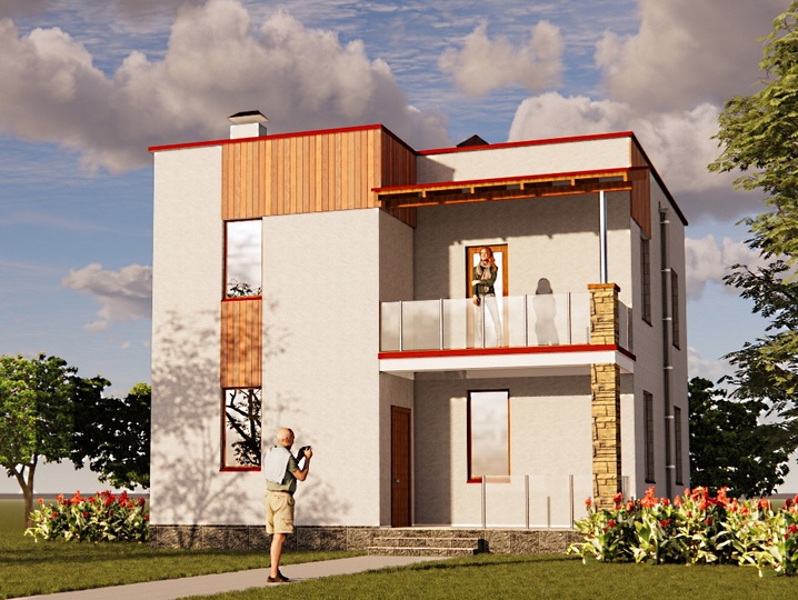 Stock home design of 122 sqm house - Hrizantema 9 Main facade