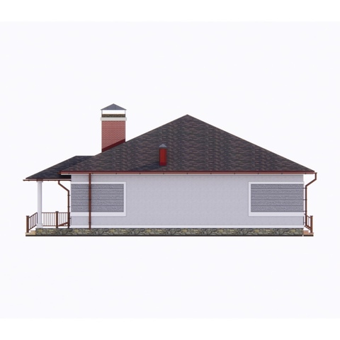 проект одноповерхового будинку боковий фасад