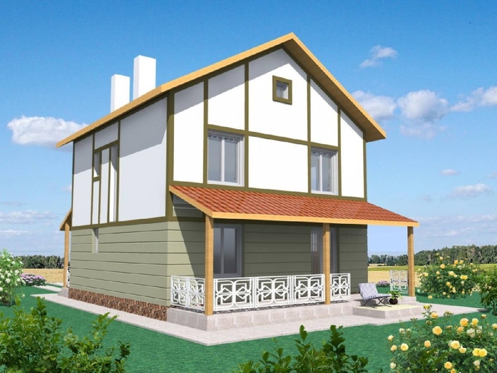 Stock home plan - Krokus 123 sq.m Rear facade