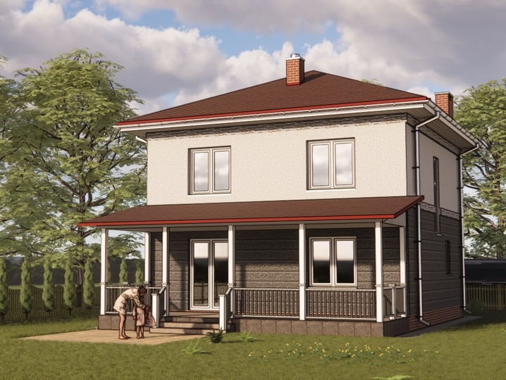 projekt domu 123 m2 Jaskółka 12 Tylna fasada