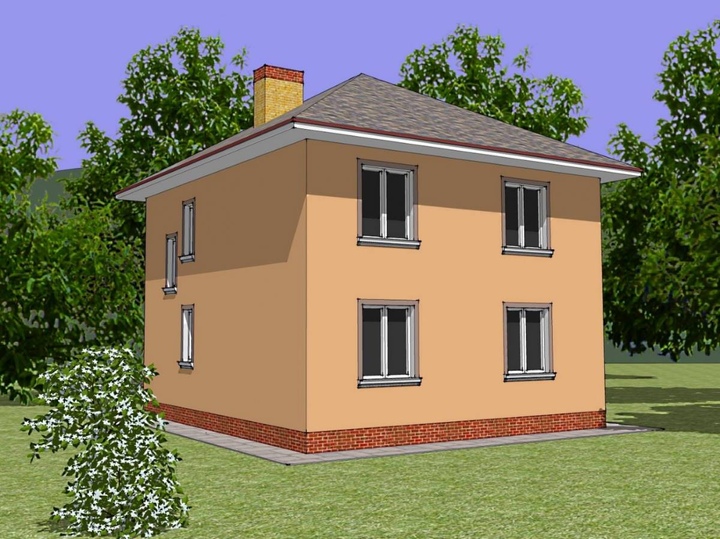 Ready made house design. Two-storeyed duplex house plans - Tisa 2 Rear facade