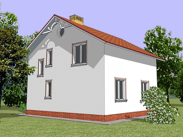 Stock house plan - Tisa  Rear facade