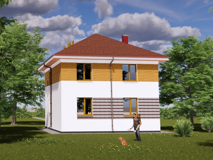 Проект будинку - Талісман 3 130 м2 Задній фасад