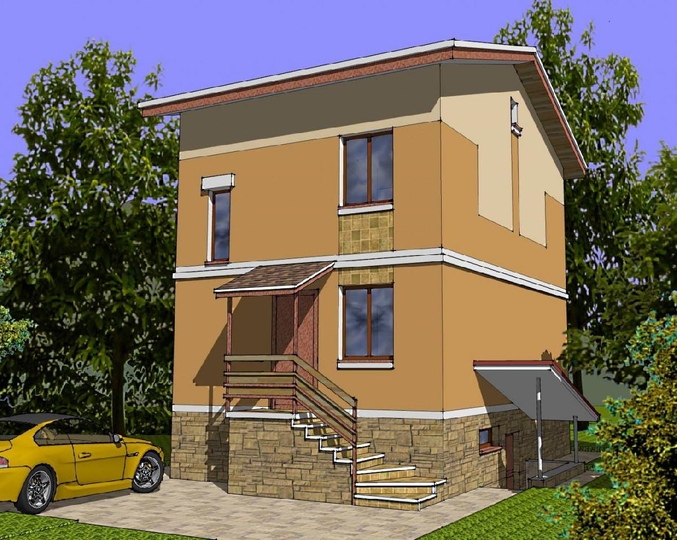 Kanadyjski dom 6x9 projekt Tandem 3 Główna fasada