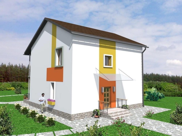 projekt domu 132 m2 Pasywny Tylna fasada