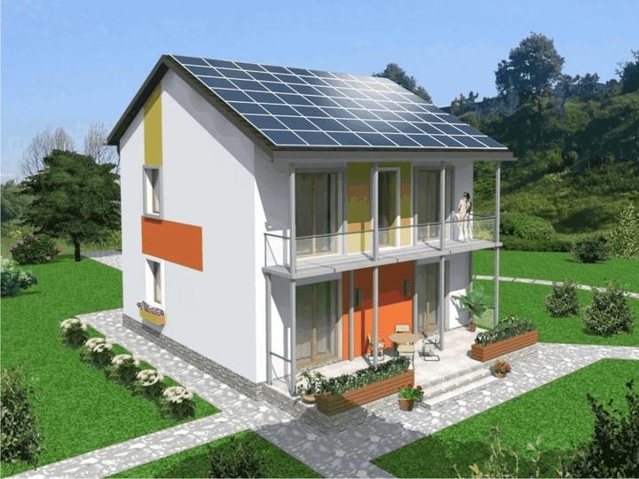 projekt domu 132 m2 Pasywny Główna fasada