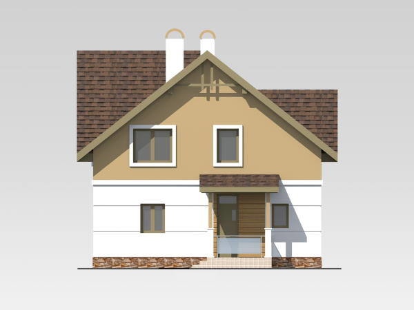 проект мансардного будинку 136 м2 Золочів головний фасад