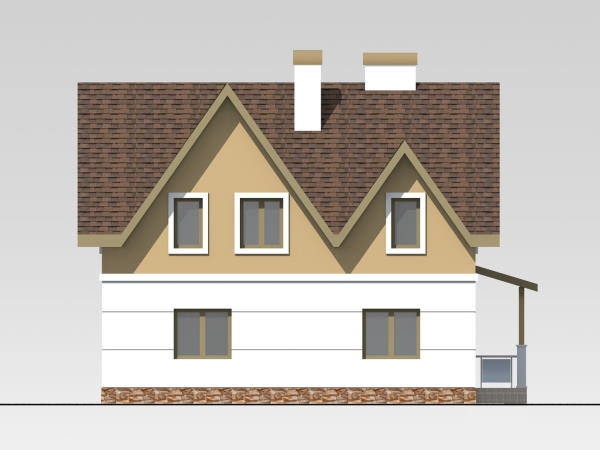 проект мансардного будинку 136 м2 Золочів східний фасад