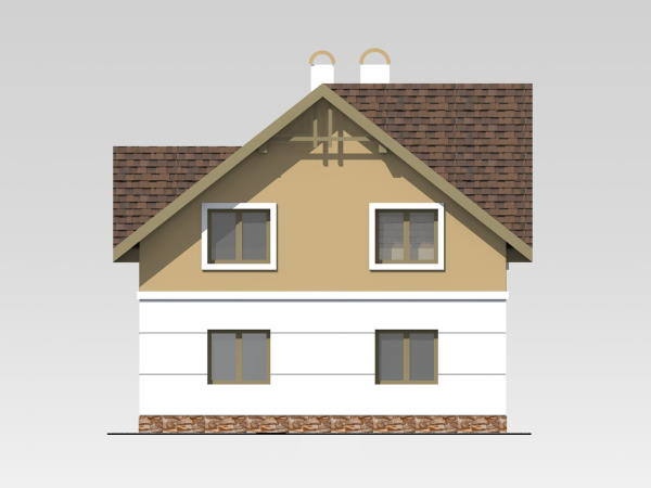 проект мансардного будинку 136 м2 Золочів південний фасад