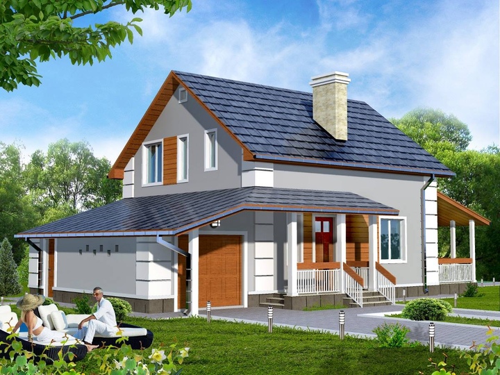 Проект мансардного котеджу Чадо 3 140 м2 Головний фасад