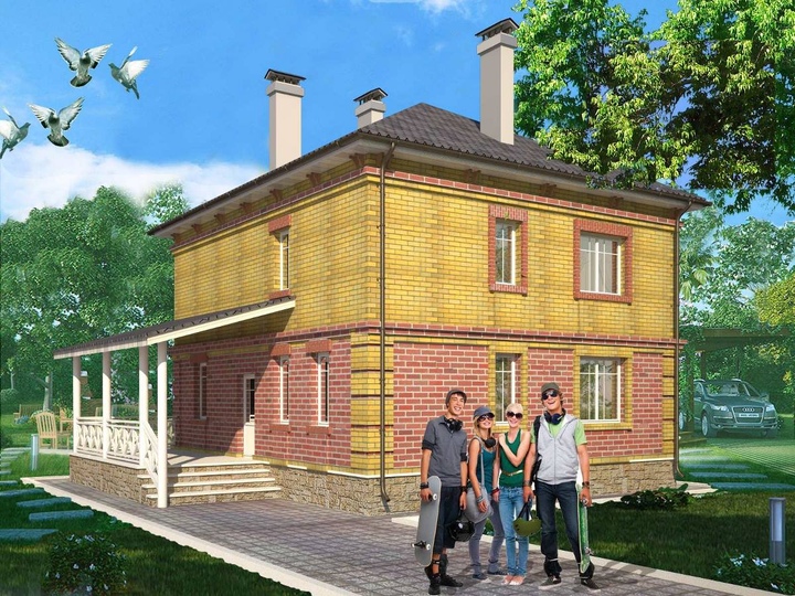 stock house plans - Rosa 3 141 sq.m Main facade