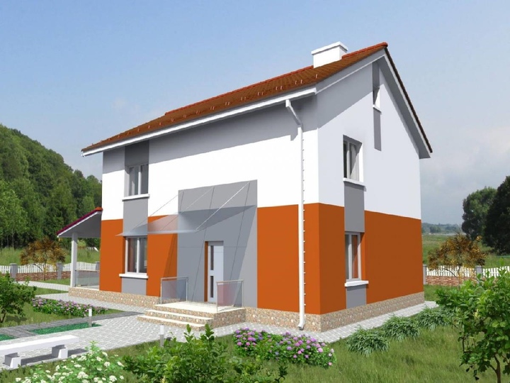 Projekt domu z racjonalnym planowaniem ''Rosava'' 141 m2 Główna fasada