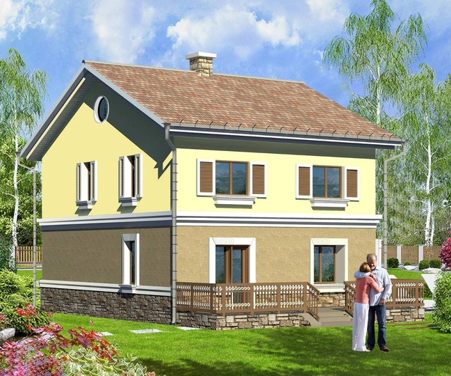 Projekt domu w stylu skandynawskim ''Eve'' Tylna fasada