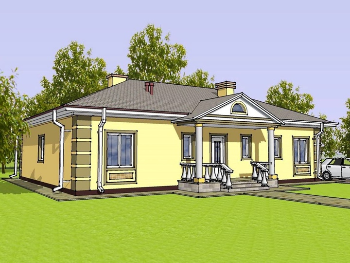 One-floor house design - Dar Main facade