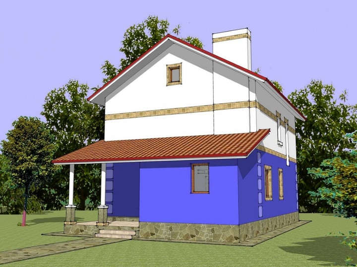Stock house plan - Hrizantema 7 Rear facade