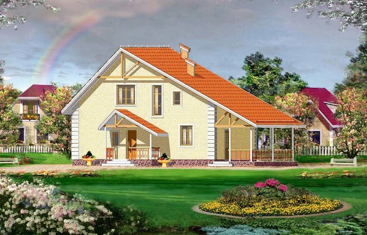Stock home plan - Rainbow Main facade