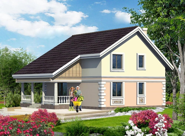 projekt domu 152 m2 Lada 2 Tylna fasada