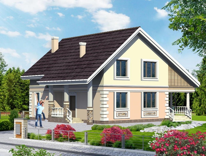 projekt domu 152 m2 Łada Główna fasada