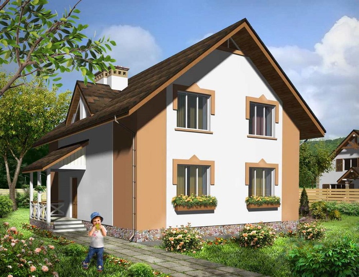 проект одноповерхового будинку Бескид Головний фасад