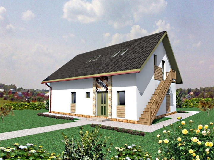 projekt domu o powierzchni 167 m2 Pivovarnia Główna fasada