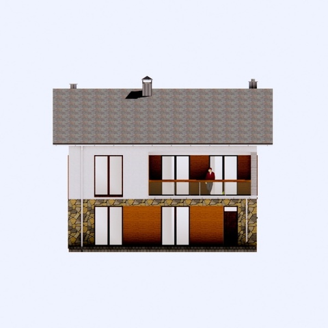 будинок проект, Іванковичи, задній фасад