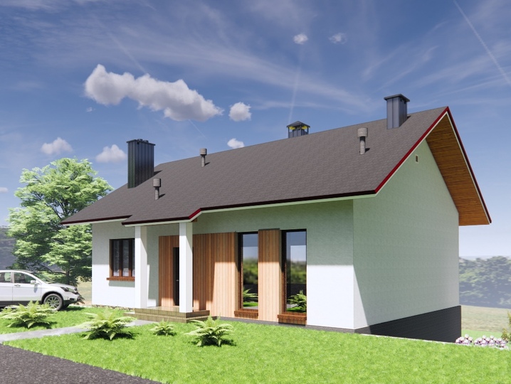 projekt domu 173 m2 Ivankovychi Tylna fasada