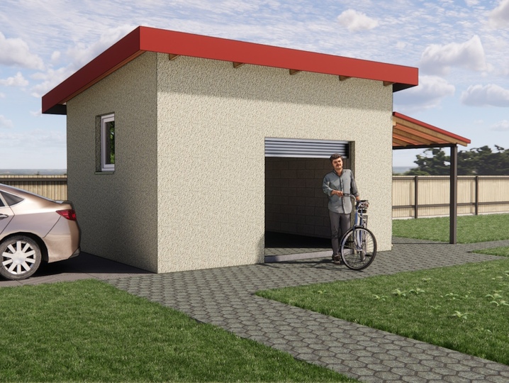 Projekt szopy Saraychyk 4 Główna fasada