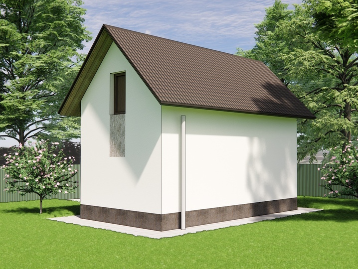 Project of the shed Saraychik 6 Rear facade
