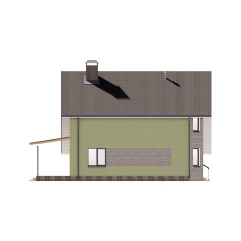 проектування будинку Україна 198 м2 Горлиця 4, бічний фасад 