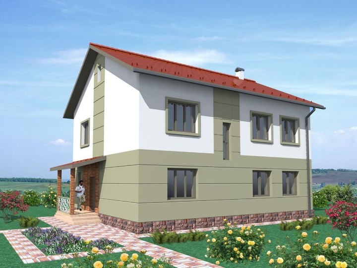 projekt dwukondygnacyjny dom Polska Regina 199 m2 Główna fasada