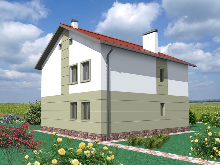 projekt dwukondygnacyjny dom Polska Regina 199 m2 Tylna fasada