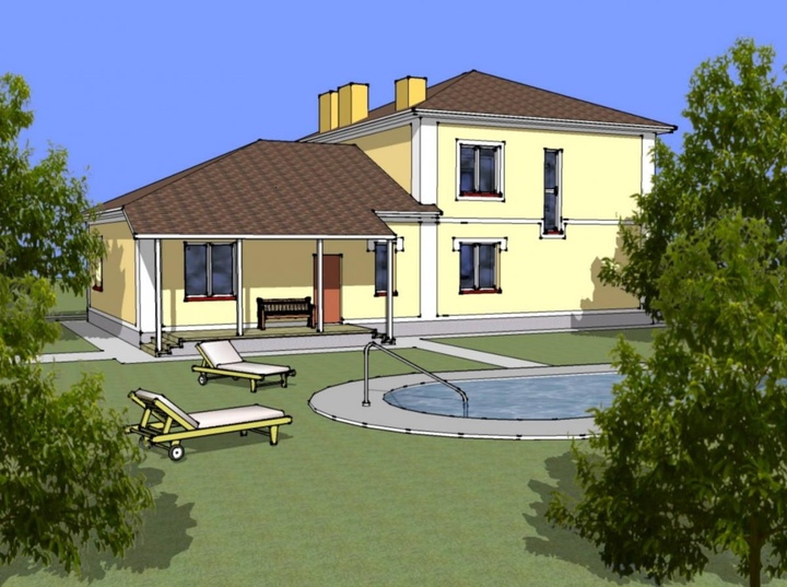 projekt domu Rodzina 200 m2 Tylna fasada