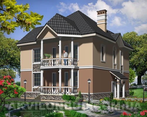 проект будинку 221 м2 Дубок 2 Задній фасад