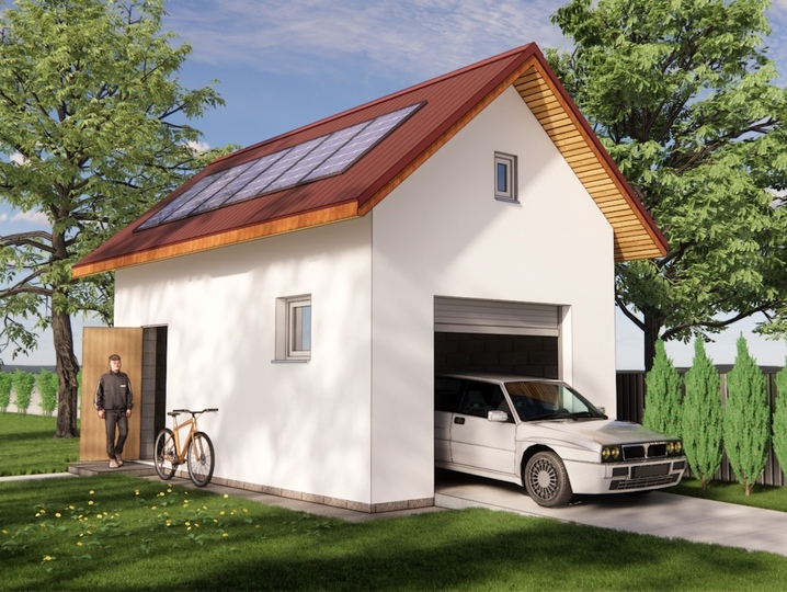 projekt garażu 22m2 Główna fasada