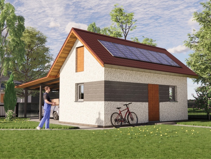 Workshop with canopy Rear facade