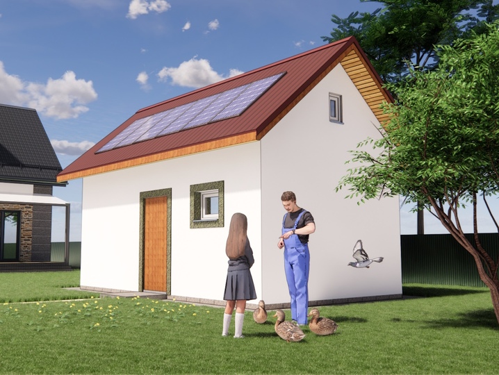 Projekt szopy Saraychyka 5 Tylna fasada