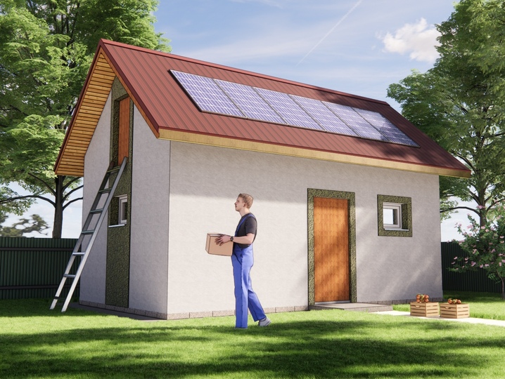 Projekt szopy Saraychyka 5 Główna fasada