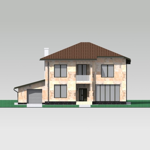 проект будинку , Крюківщина, головний фасад 