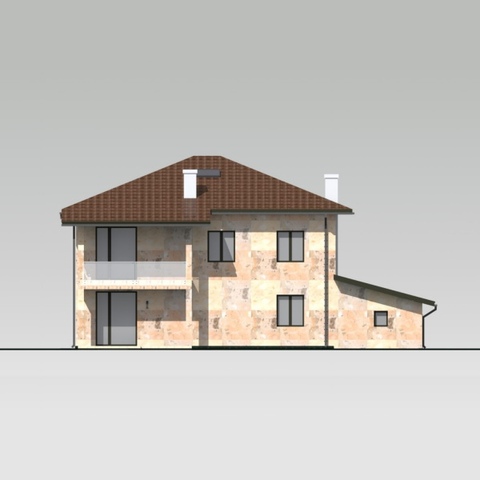 проект будинку , Крюківщина, задній фасад 