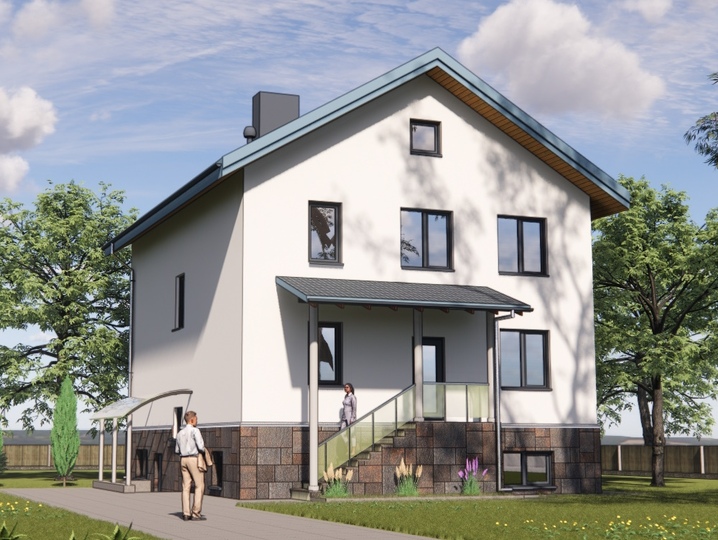 projekt domu Natali to 264 m2 Główna fasada