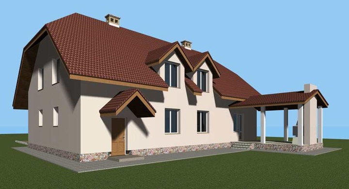 plany domu projektu 278 m2 Pear Tylna fasada